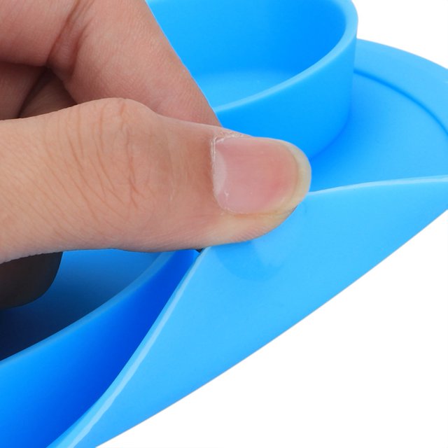 Platos de comedor divididos, vajilla de silicona con dibujos animados para bebés, vajilla de dibujos animados compacta y liviana