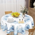 thumbnail image 6 of Christmas Farmhouse Round Tablecloth 60 inch,Winter Woodland Deer Pine Tree Snowflake Holiday Tablecloths Washable Stainproof Table Cover for Home Restaurant Dining Room Decor, 6 of 6