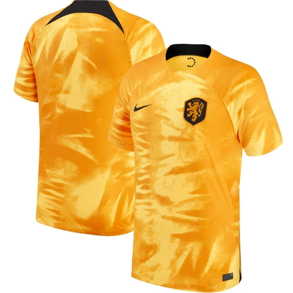 Men's Nike Orange Netherlands National Team 2022/23 Home Breathe Stadium Replica Blank Jersey