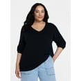 thumbnail image 2 of Time and Tru Women's V-Neck Sweater and Pants Lounge Set, 2-Piece, Sizes, XS-XXXL, 2 of 6