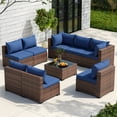 thumbnail image 2 of Poteban Patio Furniture Sets, Modular Rattan Outdoor Patio Sectional Furniture Sofa Set, Wicker Patio Conversation Set for Backyard,9PCS, 2 of 8