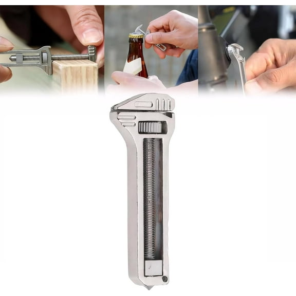 Pocket Titanium Multitool : Compact Multi Tool Such as Keychain Bottle Opener,Small Adjustable Wrench, Nail Clippers and Calipers,Multifunctional Titanium Alloy Keychain for Daily Carrying