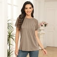thumbnail image 2 of SUNBS Blouses for Women Lace Tops Dressy Knitted Short Sleeve Shirts Summer Trendy 2025, 2 of 6