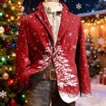 thumbnail image 2 of yuCgh Men's Ugly Christmas Corduroy Suit Jacket with Warm Pockets, Cardigan for Casual Holiday Fashion, Fun Print for Celebrations,Red 3XL, 2 of 6