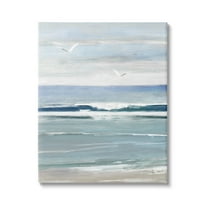 Stupell Industries Rolling Waves & Seagulls Nature Painting Gallery Wrapped Canvas Art Print Wall Art, 24 x 30