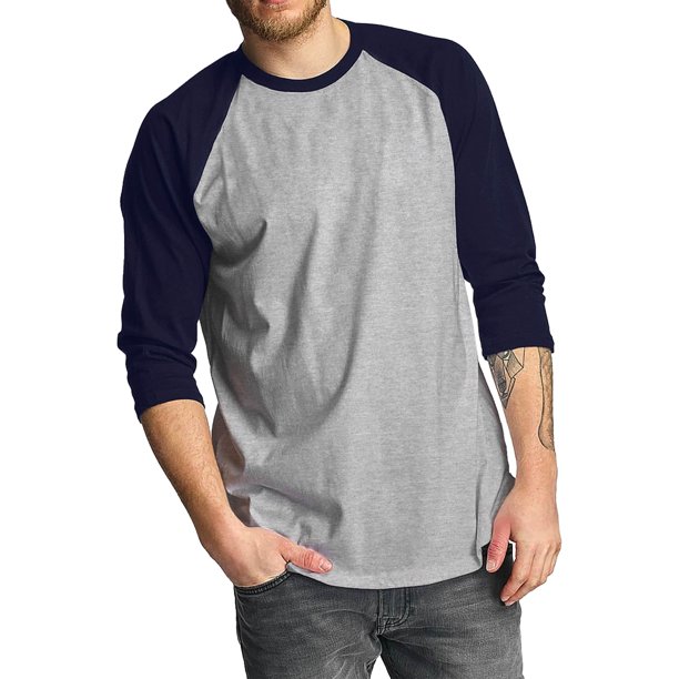 Ma Croix Pro Club Mens Baseball Raglan 3/4 Sleeve Casual Raglan