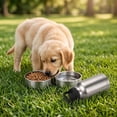 thumbnail image 4 of Botella de agua aislante para perros de acero inoxidable con asa y cuencos desmontables para comida y agua para caminar, hacer senderismo y viajar, 4 of 6