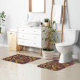 thumbnail image 6 of Yayeee Bath Rugs for Bathroom Floor Set of 2 Non Slip Fluffy Soft Absorbent Mat, Yellow Floral, 6 of 7
