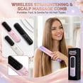 thumbnail image 5 of 2026 Go Brush Pro Upgraded, Portable Cordless Hair Straightener Brush with LCD Display,Fast Heating Cordless, 3 Temperature Settings, USB Rechargeable Fast Heating Hair Brush(Pink), 5 of 5