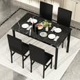 thumbnail image 2 of Mieres Faux Marble Kitchen Table And Chairs For 4, 4 - Person Dining Set For Small Spaces, Breakfast Nook, Living Room, 2 of 5
