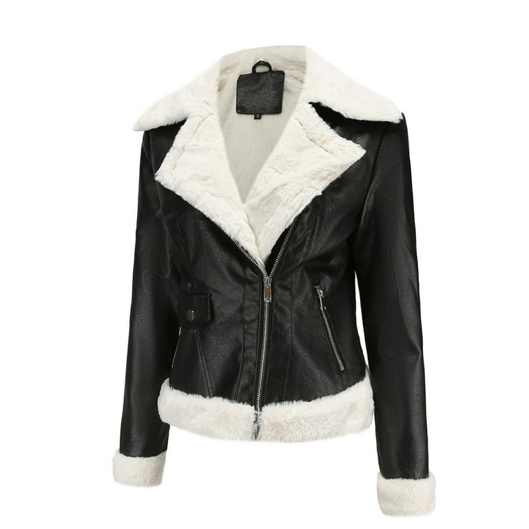 ジャケット・アウター lether fur jacket black pig skin lether fur jacket black pig skin Leather Skin Women Black