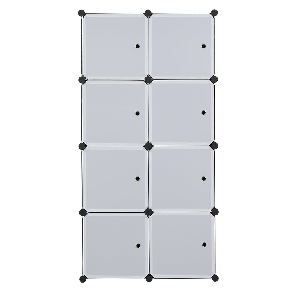 Kepooman Home Portable DIY 8 Cube Closet Wardrobe Organizer for Bedroom, White + Black Kepooman Home Portable DIY 8 Cube Closet Wardrobe Organizer for Bedroom, White + Black