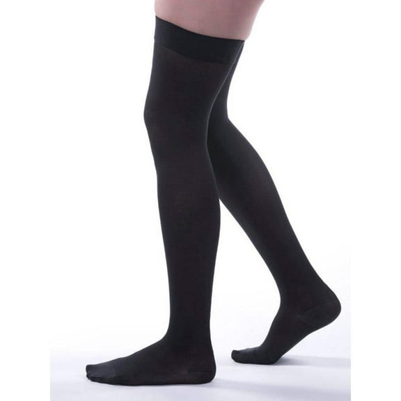 Allegro 20-30 mmHg Microfiber 262 Thigh High Hose (Black) Small
