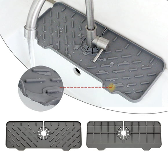 Homerr Draining Mat Sink Drain Mat Draining Mat Non slip Bottom Silicone Slope Design Easy to Install Sink Drain Mat