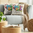 thumbnail image 5 of Ambesonne Retro Throw Pillow Cover 2 Pack, Music Graffiti Hip Hop, 16", Multicolor, 5 of 7