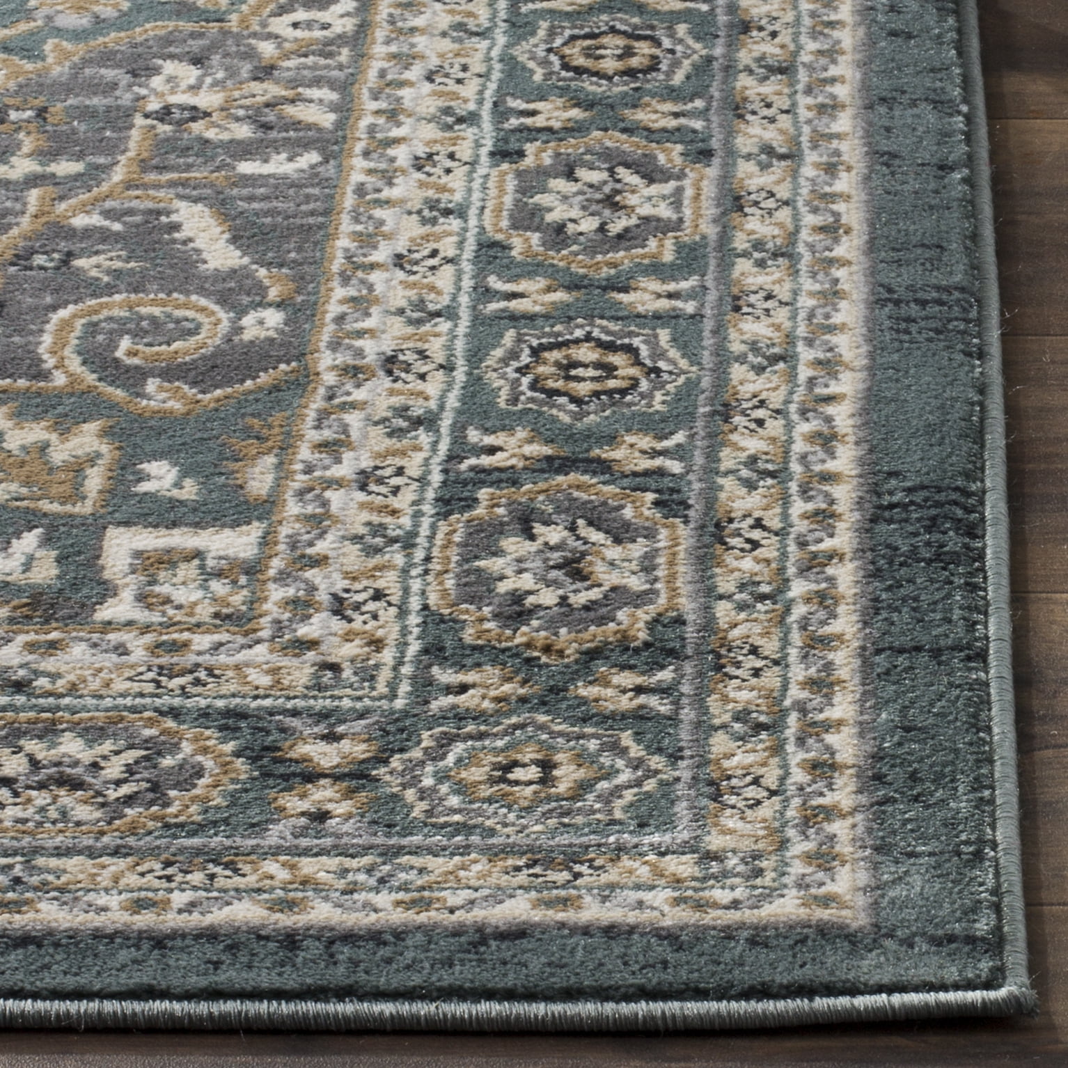 Safavieh Lyndhurst Idella Floral Area Rug, Teal/Gray, 4' x 4' Square
