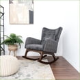 thumbnail image 3 of Rocking Chair, Chelsea Green Velvet with Comfortable Design for Home/Nursery | 38.5"H x 27.5"W x 36"D | Velvet | Foam, 3 of 9