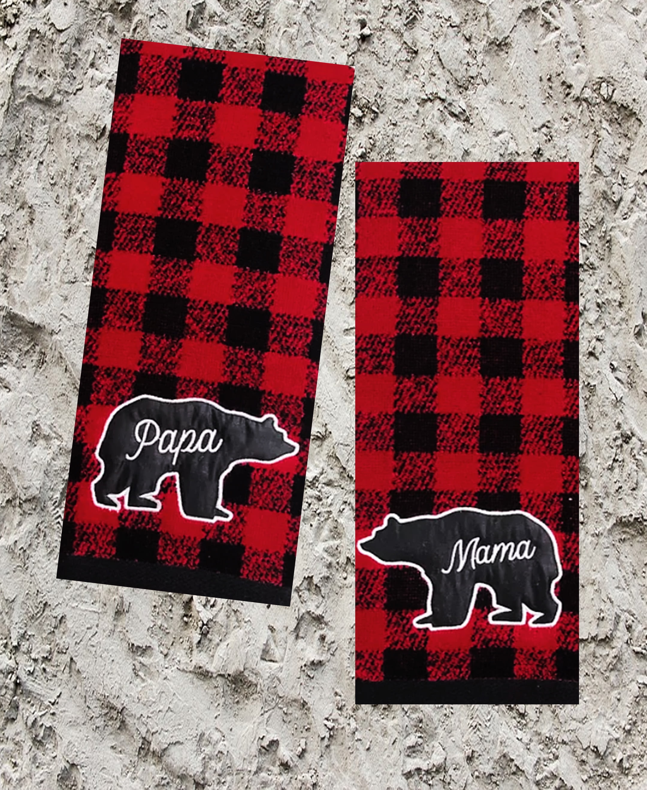 Buffalo Check, Buffalo Plaid, Hand Towels, Bath Towels, Lumberjack,  Flannel, Buffalo Check Towel, Bathroom, Red Plaid, Plaid, Bear, Bath 