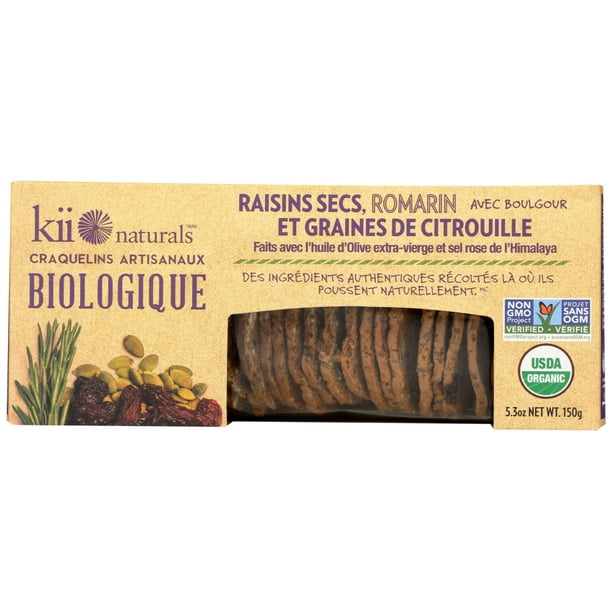 Kii Naturals Organic Raisin Rosemary Pumpkin Seed Artisan Crisps 5 3 Oz Walmart Com Walmart Com