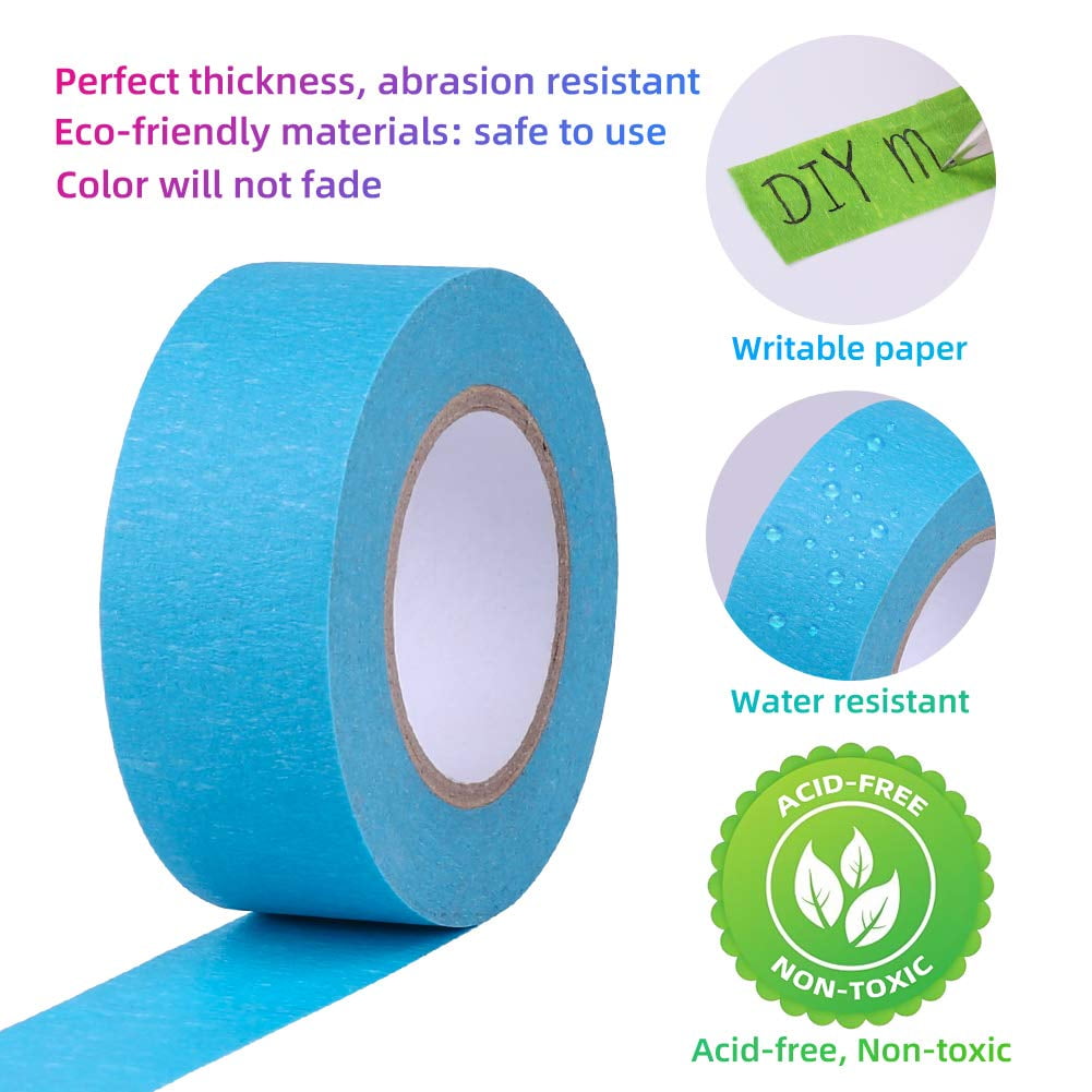 LANNEY Colored Tape for Crafts Rainbow Paper Masking Tapes, 8 Rolls, 1 inch x 14.2 Yards