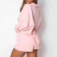 thumbnail image 5 of Maean Women's Two Piece Outfits Casual Long Sleeve V Neck Shirts Top and Ruffled Waist Shorts Set with Pockets, 5 of 7