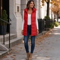 thumbnail image 5 of MaFYtyTPR Women's Long Puffer Vest Hooded Quilted Zip Up Sleeveless Jacket with Pockets Winter Lightweight Padded Warm Waistcoats, 5 of 6