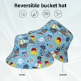thumbnail image 2 of Yiaed Pirate Marine Animals Print Reflective Stripe Bucket Hat Unisex Funny Outdoor Fisherman Cap Beach Sun Hat, 2 of 5