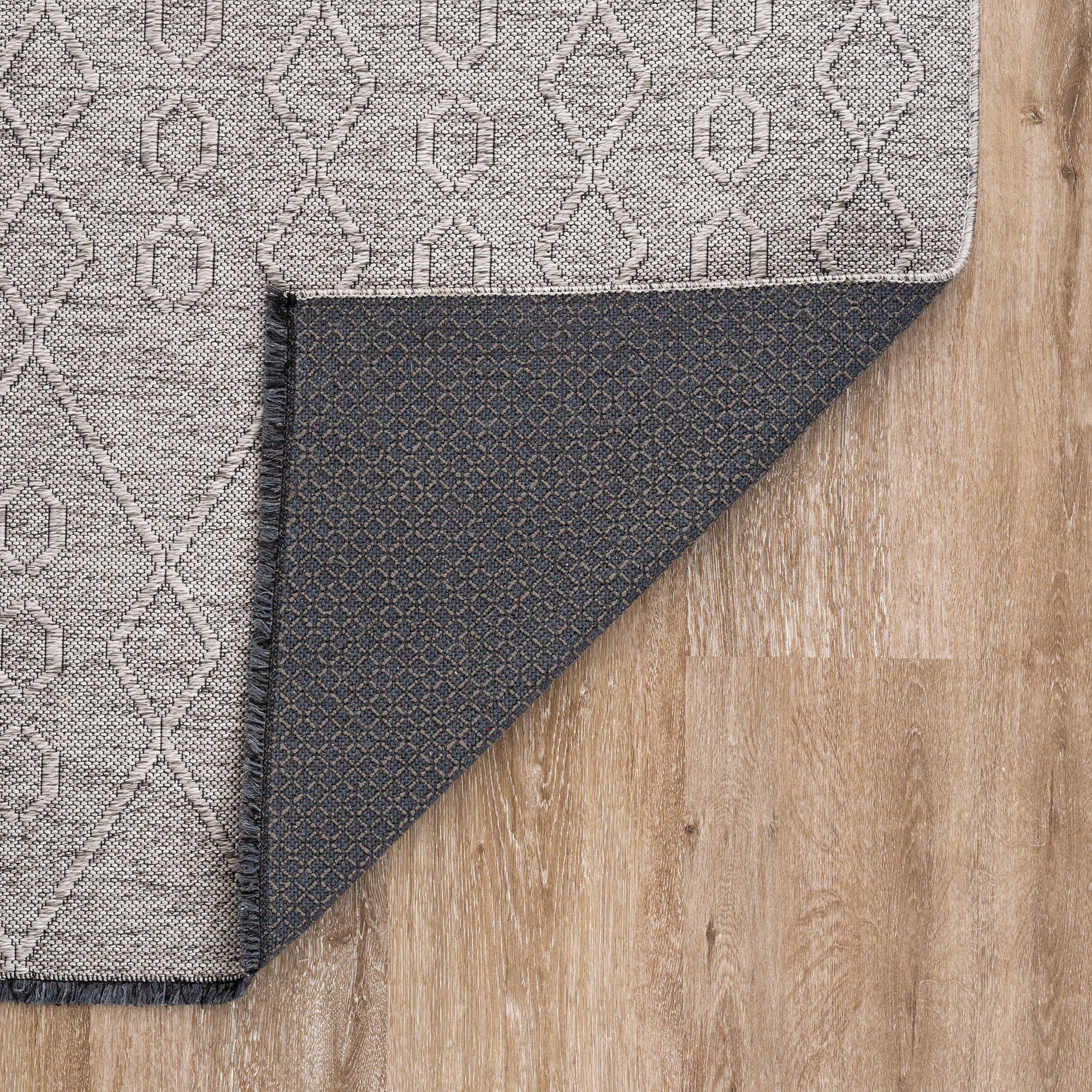 Alma Transitional 2' x 7.7' Light Gray and Stone Grey, Machine Washable Polyester & Cotton Indoor Area Rug