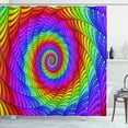 thumbnail image 1 of Rainbow Shower Curtain, Psychedelic Spiral Pattern Vibrant Geometric Arrangement in Contemporary Style, Fabric Bathroom Set with Hooks, 69W X 84L Inches Extra Long, Multicolor, by Ambesonne, 1 of 3