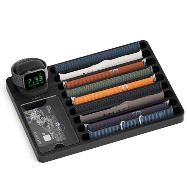 Reloj, organizador, cargador, soporte AFOOYO, negro, iWatch