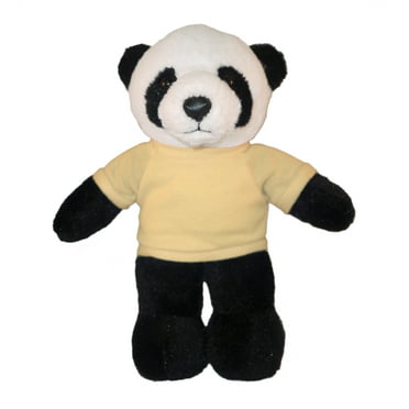 Plushland 8 Inch Floppy Panda with Tee Plush Stuffed Animal Personalized Gift - Custom Text on Shirt - Great Present for Mothers Day, Valentine Day, Graduation Day, Birthday