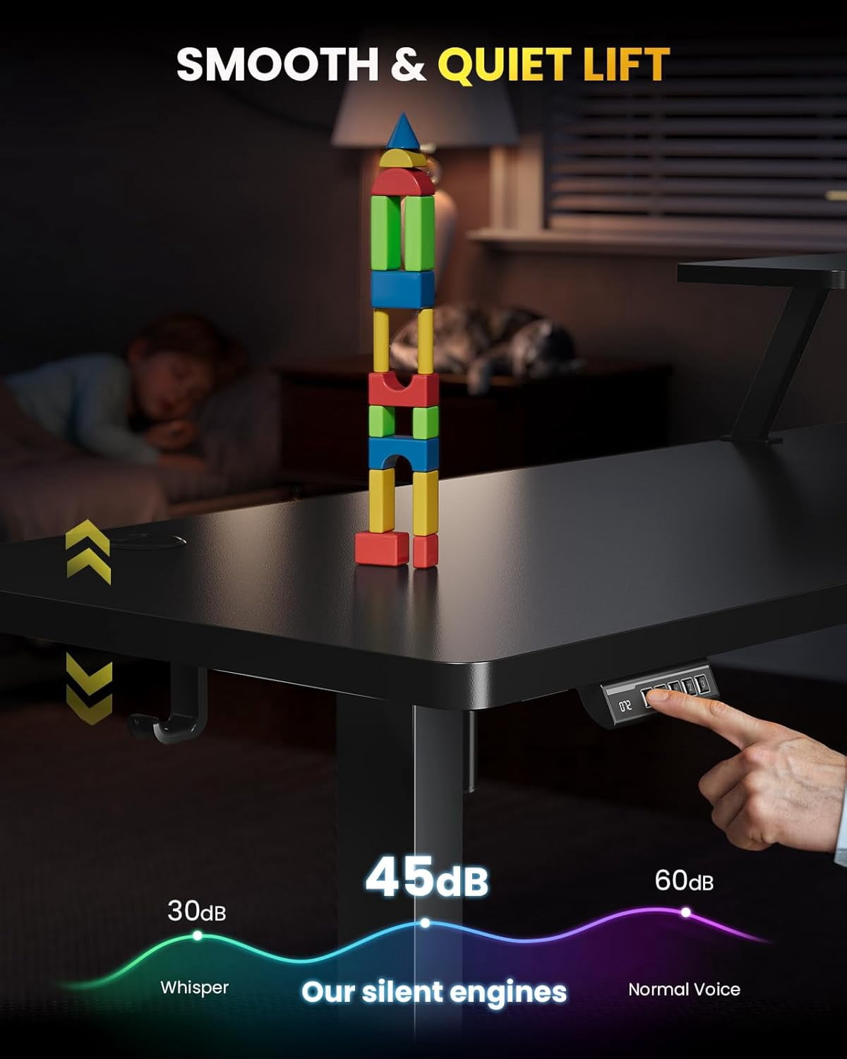 L-Shaped Standing Desk - 55 Inch Adjustable Corner Desk, Electric Sit-Stand Computer Table with Memory Controller for Home Office