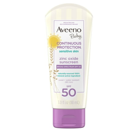 Aveeno Baby Continuous Protection Zinc Oxide Mineral Sunscreen, SPF