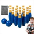 thumbnail image 3 of Wooden Bowling Indoor Outdoor Bowling Toys Kids Bowling Set Interactive Toy, 3 of 6