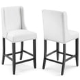 thumbnail image 2 of Modway Baron Counter Stool Faux Leather Set of 2 in White, 2 of 7