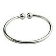 thumbnail image 2 of Ayyufe Women's Silver Plated Open Hand Cuff Bracelet Simple Beads Bangle, 2 of 7