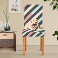 thumbnail image 4 of Yayeee 4 Pack Dining Chair Covers Stretch Parson Chairs Slipcovers Seat Protector, Isometric Green, 4 of 6
