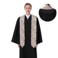 thumbnail image 4 of Xecao Trendy Floral Design Print Graduation Shawl Stole Honor Stole Adult 72" Academic Commencements, 4 of 7