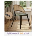 thumbnail image 6 of LAZZO Rattan Dining Chairs Set of 4, Mid-Century Modern Kitchen Chairs with Faux Leather Cushions and Metal Legs for Dining Room, Green, 6 of 8