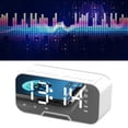 thumbnail image 3 of Espejo Altavoz Bluetooth inalámbrico Radio FM Altavoz con tarjeta enchufable Regalo innovador Reloj despertador Altavoz para estudiantes Blanco, 3 of 12