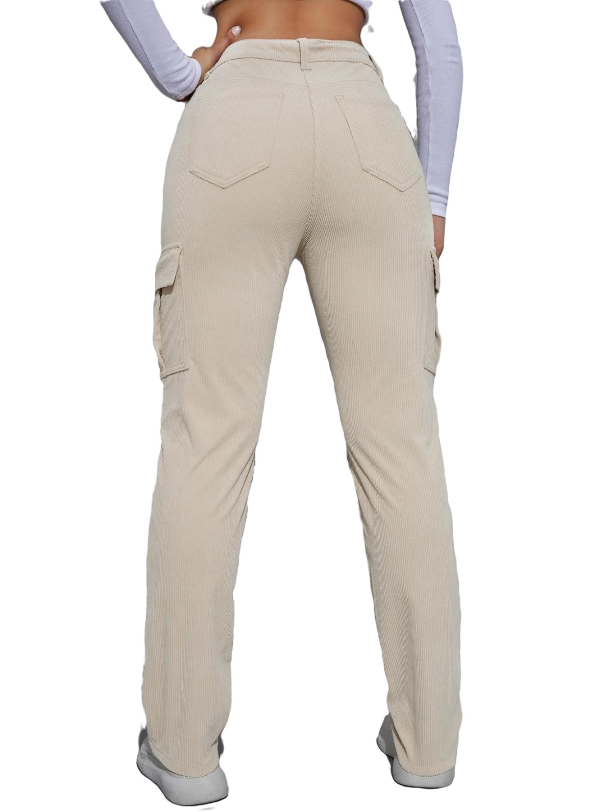 Corduroy Cargo Pants - Beige - Ladies