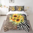 thumbnail image 3 of Homewish Wild Leopard Print 7pcs Bedding Comforter Set,Zebra Pattern Striped Queen Bedding Sets,White Black Brown Queen Sheet Sets For Girls Kids,Breathable Home Decor, 3 of 9