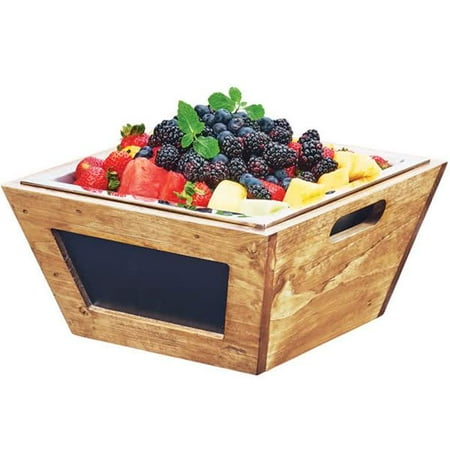 Cal Mil 3593-12-99 Madera Reclaimed Wood Chalkboard Bowl - 12 x 12 x 6 in.