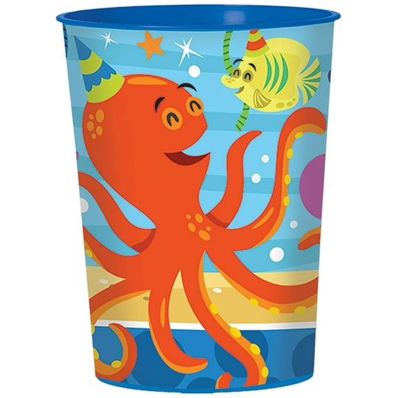 Ocean Buddies Sea Life Animals Luau Birthday Party Favor 16 oz. Plastic Cup