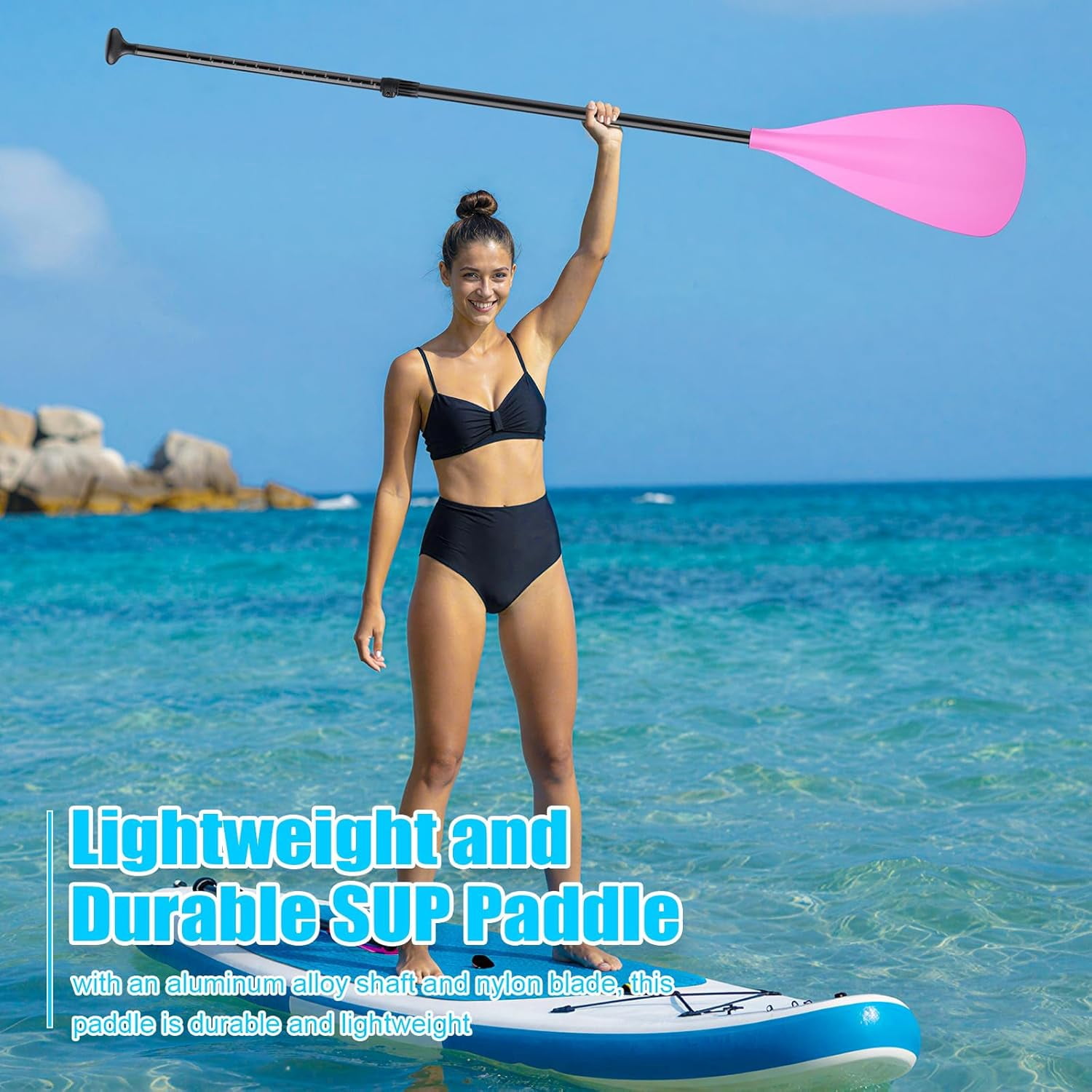 Adjustable Detachable Stand Up Paddle Board Oar Set Aluminum Alloy Shaft Kayak Surfing Fishing