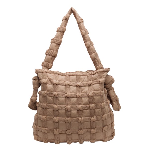 Bolso Mano Celosía Acolchado para Mujer Hobo Elegante Con Correa Ajustable