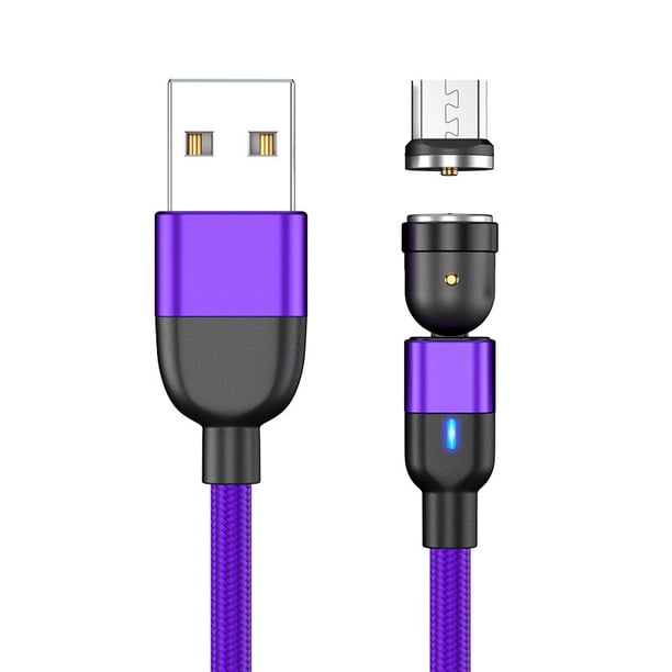 Cable cargador magnético Micro USB tipo C, Cable de carga de teléfono para Samsung, Xiaomi, Cable USB de 540 grados de rotación, 1m, 2m, 3m