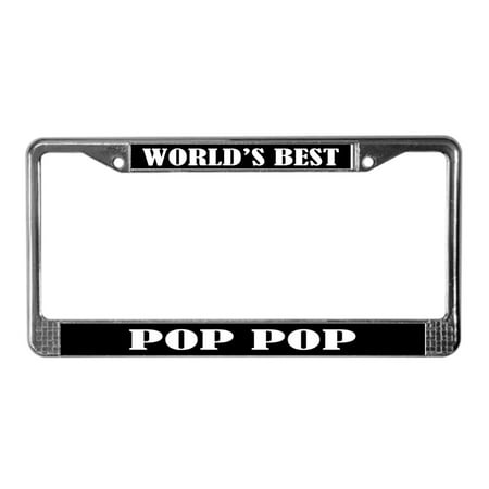 CafePress - Worlds Best Pop Pop - Chrome License Plate Frame, License Tag (Best Personalized License Plates)