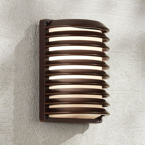 John Timberland Modern Outdoor Wall Light Fixture Rubbed Bronze 10 Outdoor Wall Light Fixture