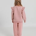 thumbnail image 3 of GYRATEDREAM Toddler Girls 2 Piece Outfits Ruffle Long Sleeve Pullover Sweatshirts and Sweatpants Fall Clothing Sets, 3 of 7